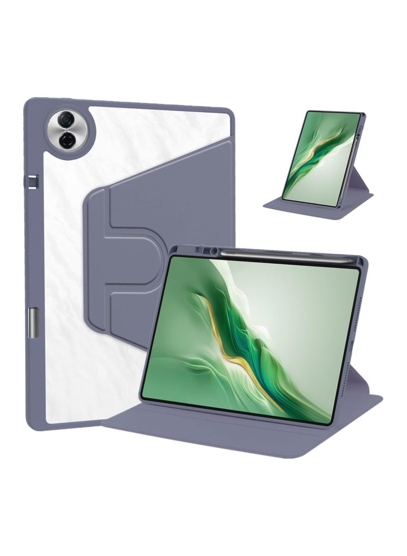 VKL Case Compatible with Honor Pad 10 12.1 Inch 2025 Tablet, Rotating Bracket Flip Cover Intelligent Protective Cover with Pen Slot and Auto Sleep/Wake-up (Purple) - Image 1