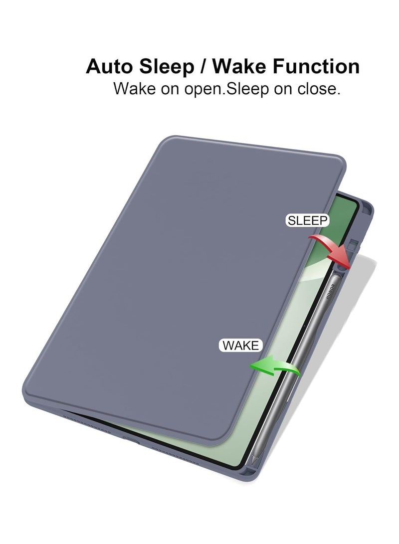 VKL Case Compatible with Honor Pad 10 12.1 Inch 2025 Tablet, Rotating Bracket Flip Cover Intelligent Protective Cover with Pen Slot and Auto Sleep/Wake-up (Purple) - Image 2
