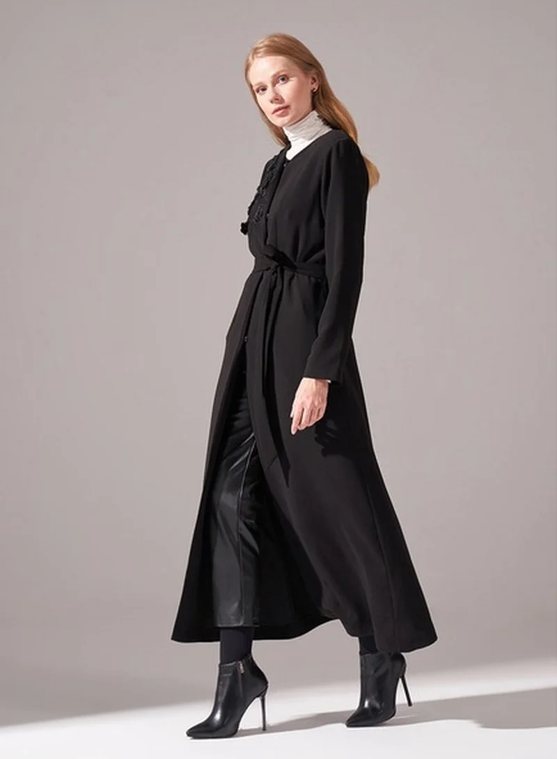 MIZALLE Embroidered Long Line Kimono