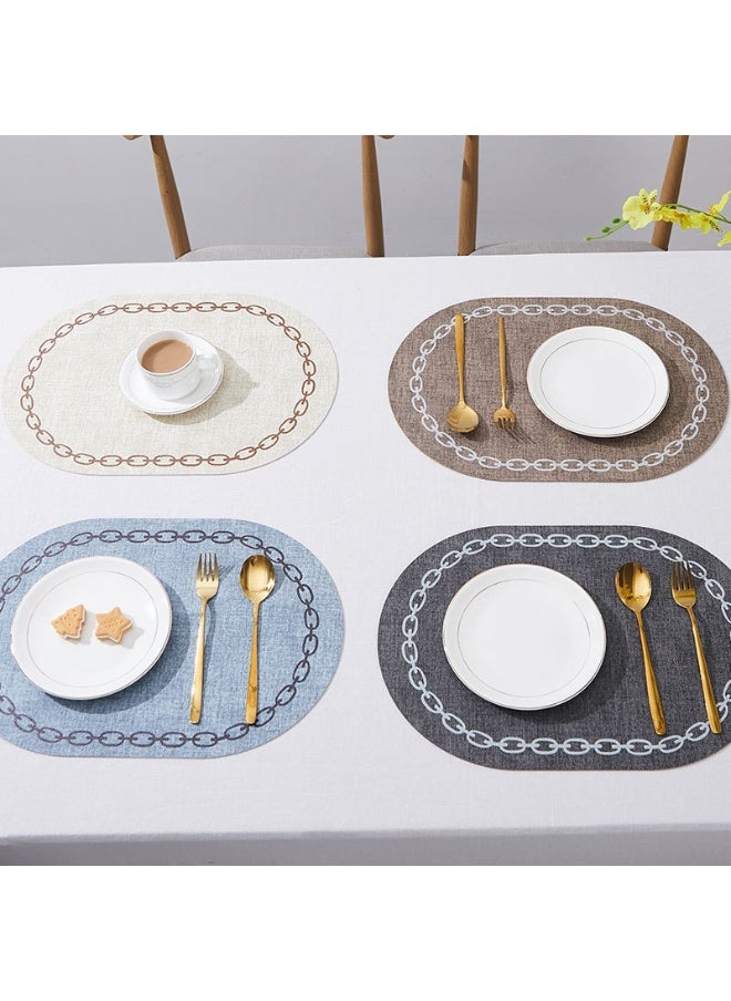 NIBEMINENT 2pcs Leather Placemat Waterproof Insulation Mat Creative Western Placemat  - Image 2