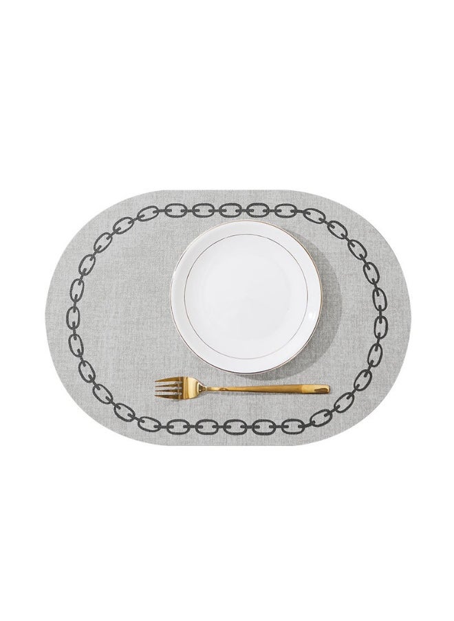 NIBEMINENT 2pcs Leather Placemat Waterproof Insulation Mat Creative Western Placemat  - Image 1