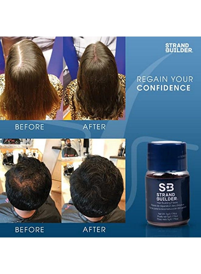 Strand Builder Hair Fibers For Thinning Hair And Hair Loss Natural Keratin Hair Building Fibers Undetectable Hair Thickener For Men Or Women 15G (Black) - Image 5