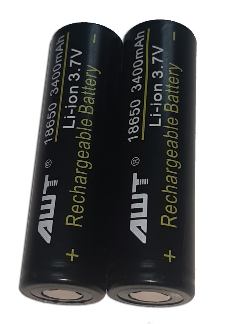 Generic - 2PCS 18650 Rechargeable Battery 3.7V 3400mAh  Li-ion Battery Large Capacity Flat Top for LED Torch Flashlight Headlamp compatible with most of  Electronic Devices - Image 1