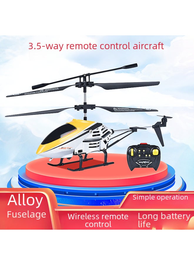 3.5 Through Alloy Remote Control Aircraft Remote Control Helicopter Luminous Aircraft Model Children's Toys Wholesale-Color:912X Gold (2.5 Channel English) - Image 2