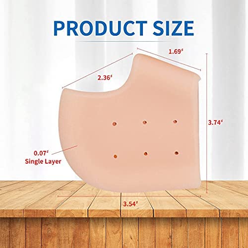 Dlala Silicone Gel Heel Cups Cushion Insoles Soles Pain Relieve Foot Protectors Spur Support Shoe pad Anti Crack Heel Socks Inserts for Women and Men (Half Heel) - Image 5
