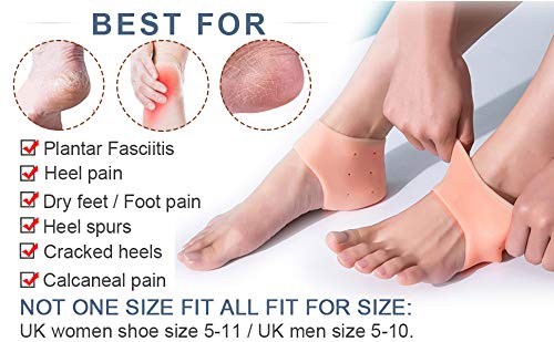 Dlala Silicone Gel Heel Cups Cushion Insoles Soles Pain Relieve Foot Protectors Spur Support Shoe pad Anti Crack Heel Socks Inserts for Women and Men (Half Heel) - Image 4