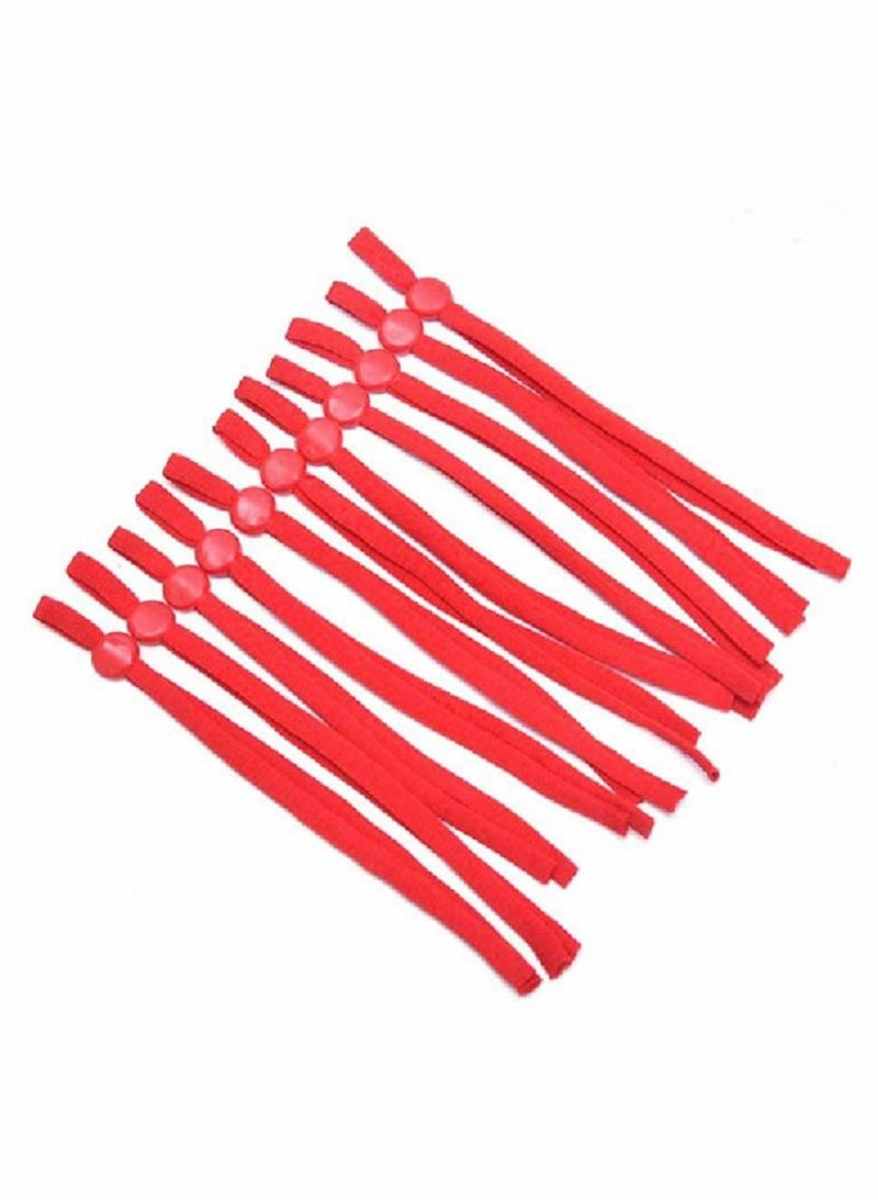 Sewing Elastic String for Masks, 100 Pcs Elastic Bands with Adjustable Buckle Ear Band, Elastic Ear Loops Adjustable Ear Straps 1/5 Inch (Red)