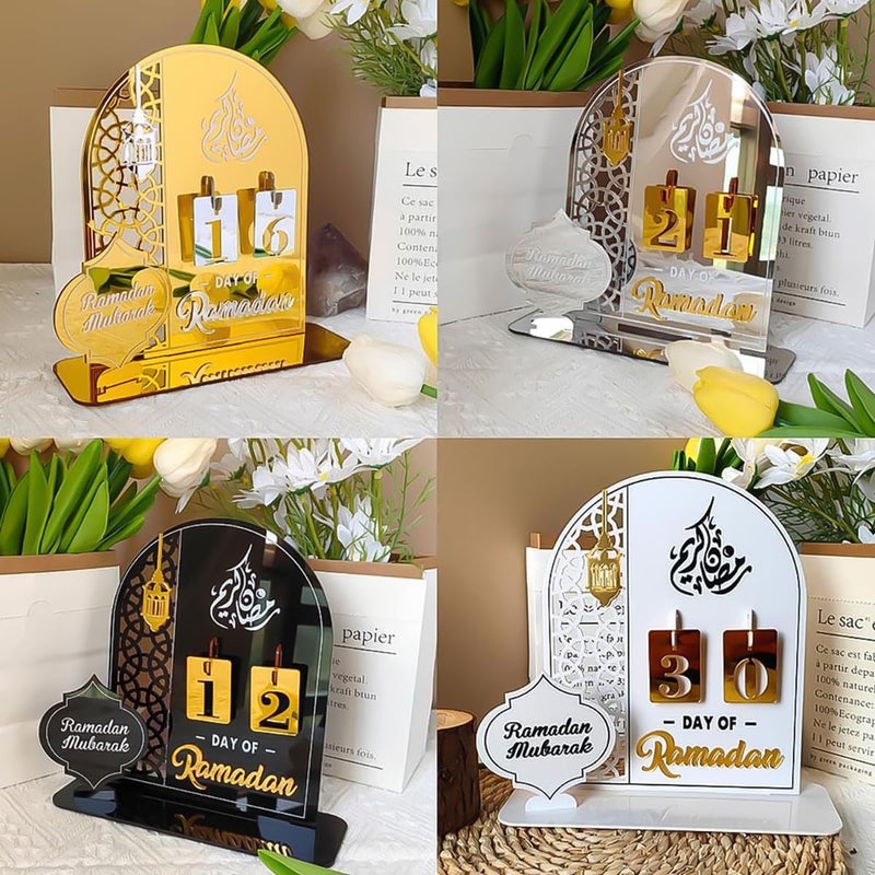Ramadan Advent Calendar Eid Mubarak Countdown Tracker - Acrylic Gold - Image 5
