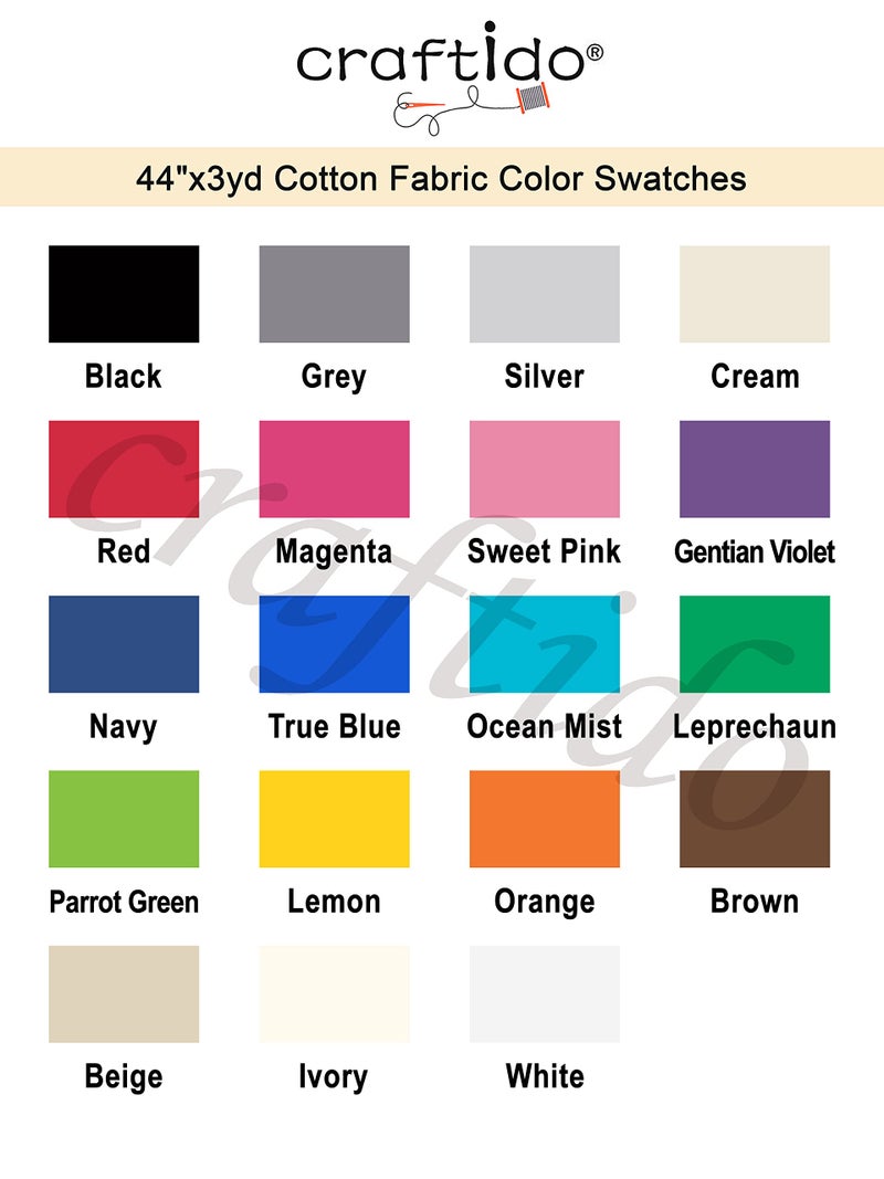 Craftido-19 Options-100% Cotton Fabric by The Yard in Solid Color 44â€Wide by 3yd (9 ft) -Medium Weight 5.2 oz-Soft Cotton for Quilting, Sewing, Crafts, Binding, Backing and Lining - Navy - Image 5