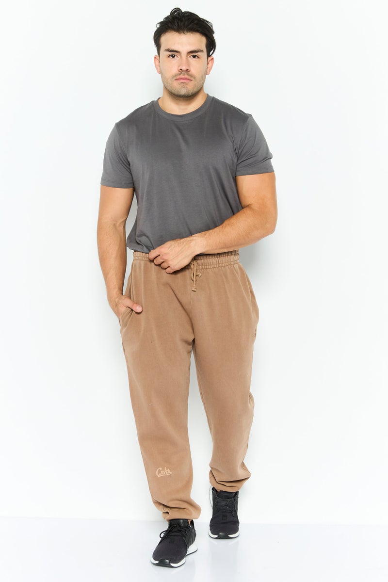 Crooks & Castles Men Regular Fit Brand Logo Sweatpants, Brown  - Image 2