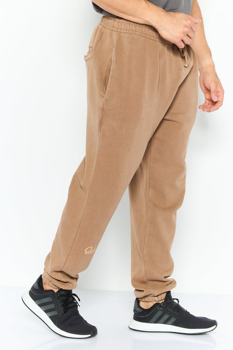 Crooks & Castles Men Regular Fit Brand Logo Sweatpants, Brown  - Image 3
