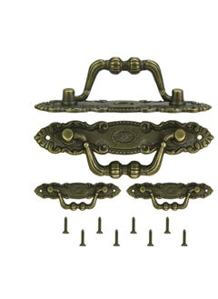 Y&D 4 Pcs Antique Furniture Handles, Drawer Pulls Bronze Ring Pull Vintage Decorative Handles with Screws for cabinets, Dressers, Wooden Boxes  - Image 1