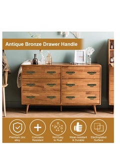 Y&D 4 Pcs Antique Furniture Handles, Drawer Pulls Bronze Ring Pull Vintage Decorative Handles with Screws for cabinets, Dressers, Wooden Boxes  - Image 3