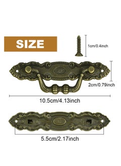 Y&D 4 Pcs Antique Furniture Handles, Drawer Pulls Bronze Ring Pull Vintage Decorative Handles with Screws for cabinets, Dressers, Wooden Boxes  - Image 5