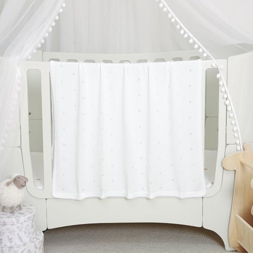 Wugugu Baby Blanket Knit Ultra Soft Swaddle Receiving Blankets for Boys & Girls Cotton Knitted Newborn Infant Toddler Nursery Crib 30 x 40 Inch - Image 4