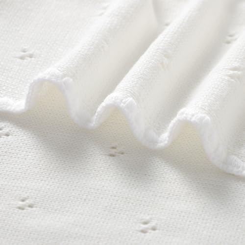 Wugugu Baby Blanket Knit Ultra Soft Swaddle Receiving Blankets for Boys & Girls Cotton Knitted Newborn Infant Toddler Nursery Crib 30 x 40 Inch - Image 5