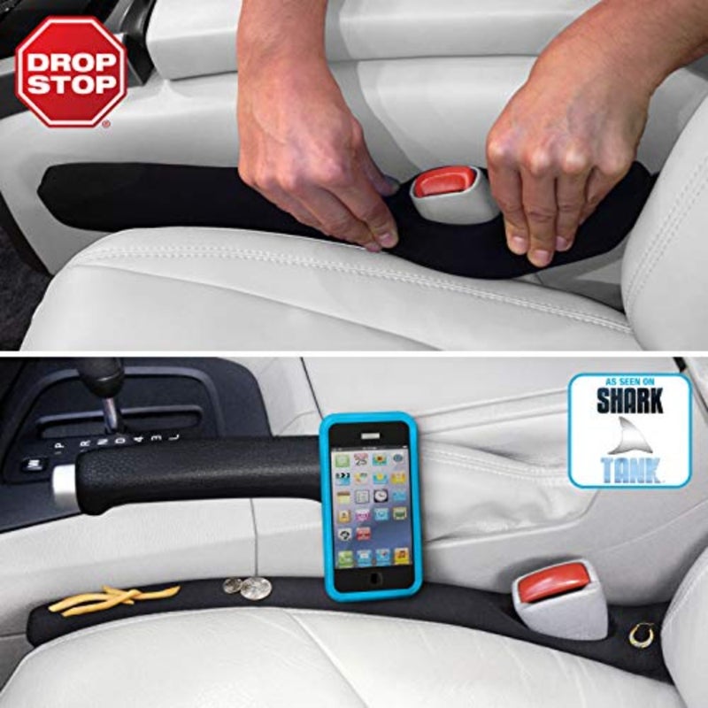 - The Original Patented Car Seat Gap Filler AS SEEN ON Shark Tank - Set of 2 and Slide Free Pad and  Light - Image 1
