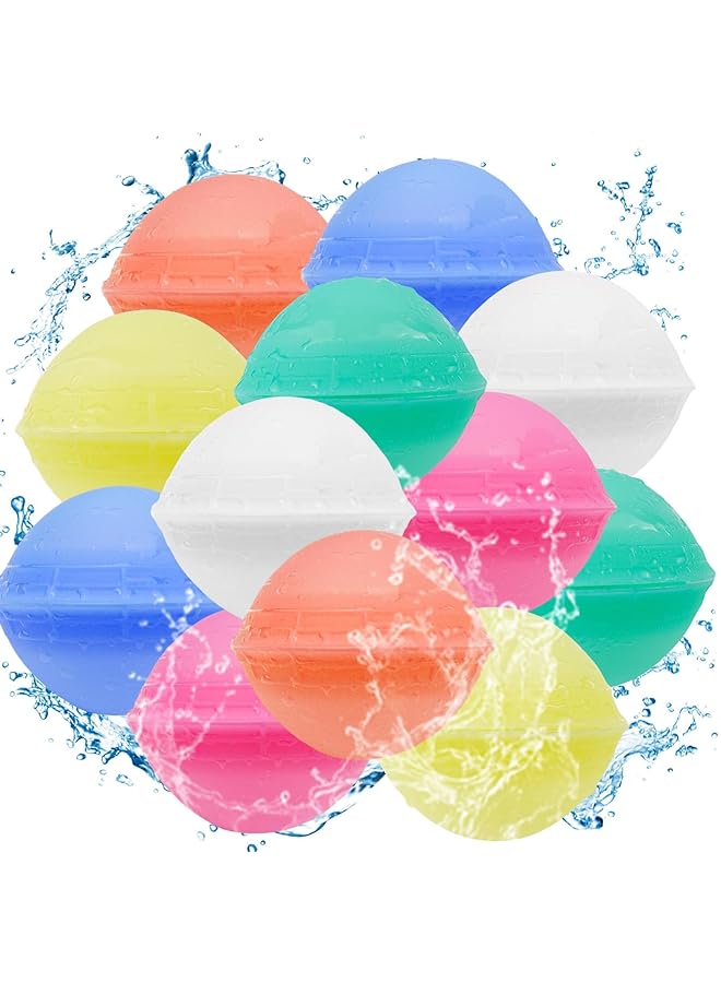 KASTWAVE Reusable Water Balloons For Kids Quick Fill Silicone Water Balloons Fun For Summer Pool & Beach Play 12 Pack With Storage Bag For Outdoor Games - Image 1