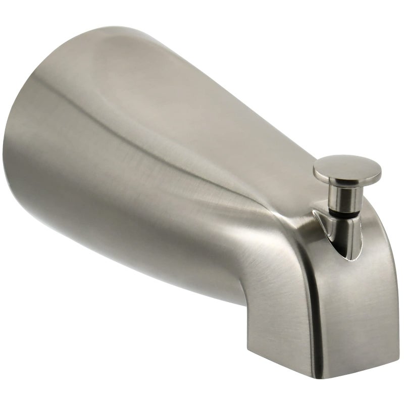 Tearel Slip Fit Tub Spout with Pull-Up Diverter for 1/2 inch Copper Tube, Brushed Nickel - Image 1
