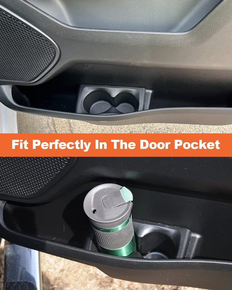 LINOAH Cup Holders Insert Compatible with 2019-2025 Ram 1500 Cup Holder, Replace #5YK46TX7AC 5YK47TX7AC, Door Cup Holders for Right and Left Pocket, Pack of 2 - Image 2
