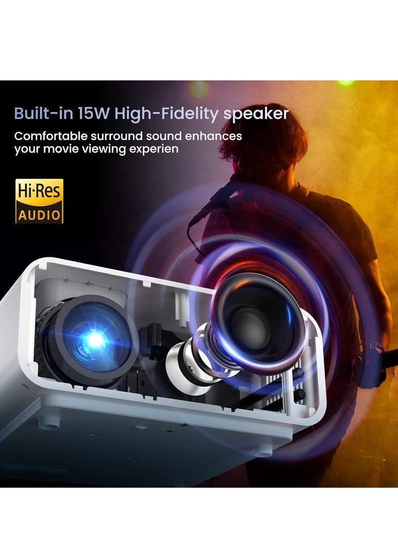 SYOSI 4K Projector with Wifi and Bluetooth, Mini Portable Projectors for Outdoor Home Movie, Compatible Laptop, Smartphone, TV Stick - Image 4