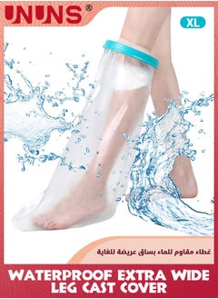 UNUNS Waterproof Extra Wide Leg Cast Cover, Adult Full Leg Cast Shower Protector for Shower Bath,Extra Large Watertight Foot Protector for Plus Size Adults Foot Surgery Casts Boots  - Image 1