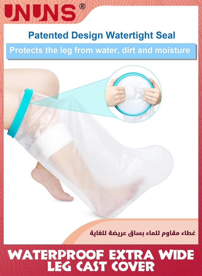 UNUNS Waterproof Extra Wide Leg Cast Cover, Adult Full Leg Cast Shower Protector for Shower Bath,Extra Large Watertight Foot Protector for Plus Size Adults Foot Surgery Casts Boots - Image 4