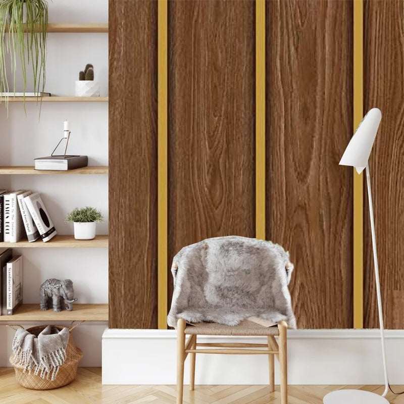 Infinity Decor Wall Stickers DIY Peel and Stick Wallpaper | 45 Cm X 500 Cm | 3D Frame with Tree Adhesive Wallpaper for Living Room Bedroom Office Hall Furniture (Dark Brown) - Image 3