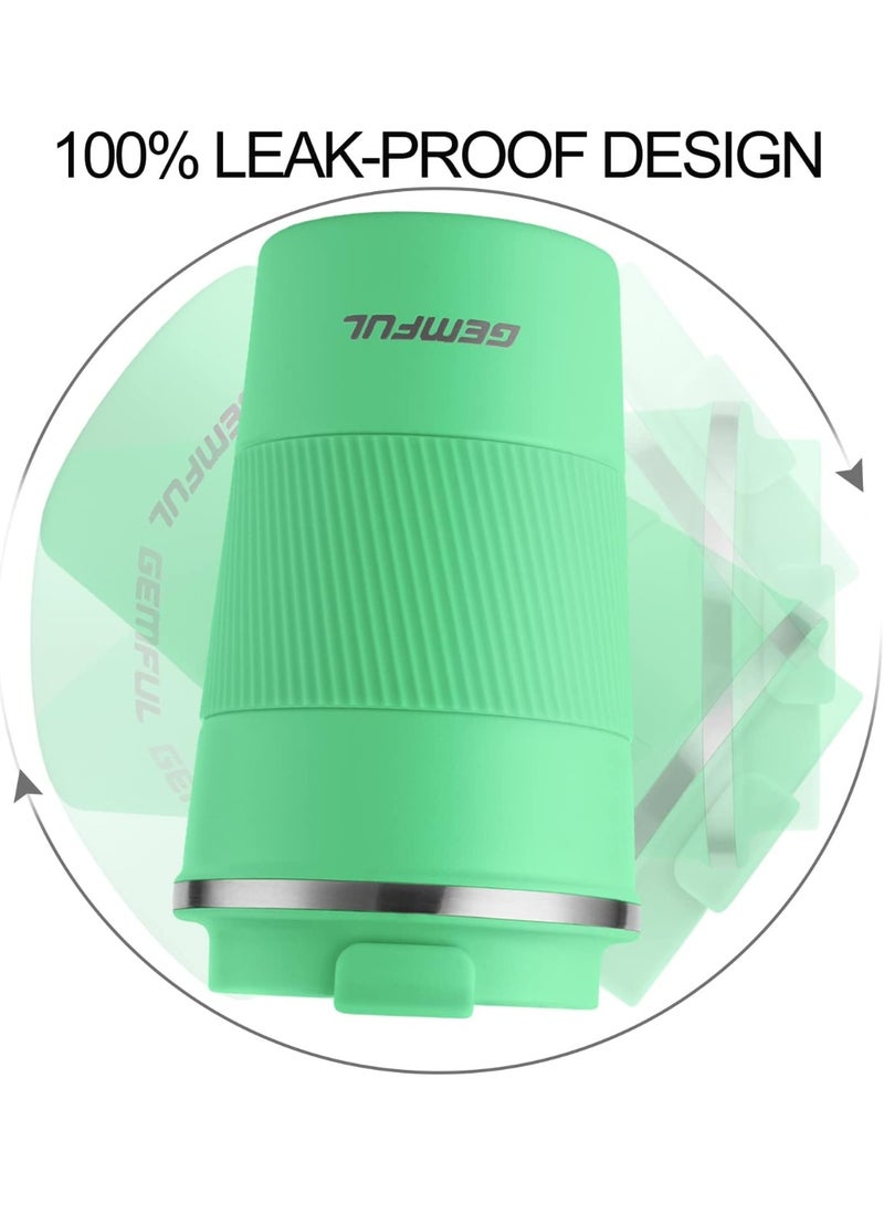 GEMFUL Travel Coffee Mug Stainless Steel Vacuum Ice and Hot Drinks Insulated Tumbler for Home Office Outdoor Works, 380ml, Green - Image 2