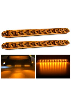 SYOSI 2 Pack 16Inch 11 LED Amber Trailer Marker ID Bar Stop Brake Turn Signals Tail Light 12V LED Trailer Lights IP67 Waterproof for Truck Trailer Camper  - Image 1