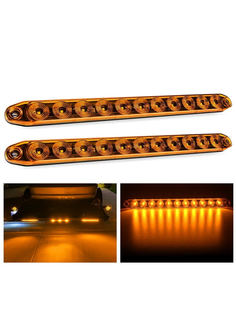 SYOSI 2 Pack 16Inch 11 LED Amber Trailer Marker ID Bar Stop Brake Turn Signals Tail Light 12V LED Trailer Lights IP67 Waterproof for Truck Trailer Camper  - Image 1