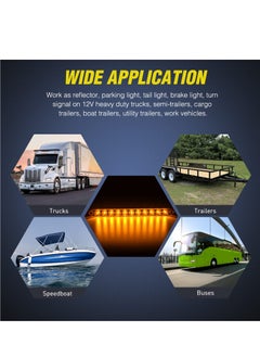SYOSI 2 Pack 16Inch 11 LED Amber Trailer Marker ID Bar Stop Brake Turn Signals Tail Light 12V LED Trailer Lights IP67 Waterproof for Truck Trailer Camper  - Image 4