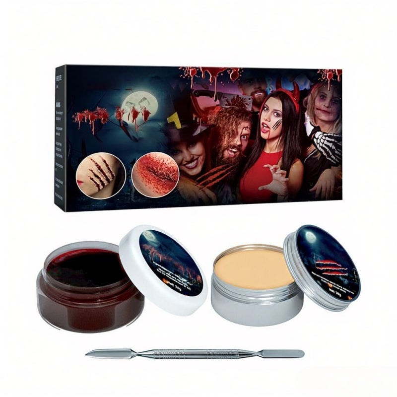 EELHOE Halloween Skin Wax Plasma Makeup Set Makeup Props Scar Makeup Horror Atmosphere Party - Image 1