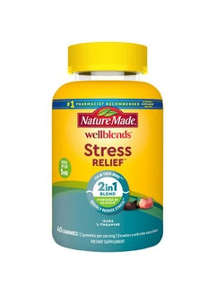 Nature Made Wellblends Stress Relief Gummies, L theanine 200mg to Help Reduce Stress, with GABA 100mg, Same Day Stress Support, 40 Strawberry Flavor Gummies  - Image 1