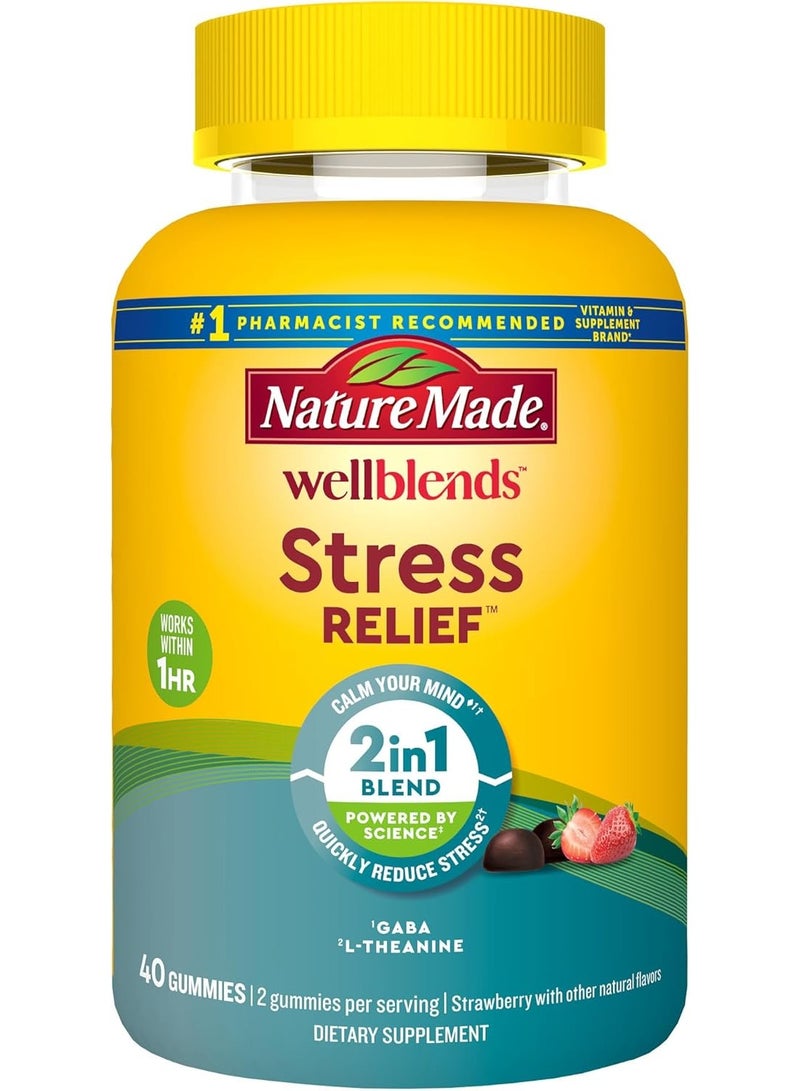 Nature Made Wellblends Stress Relief, Strawberry Flavors, 40 Gummies - Image 1