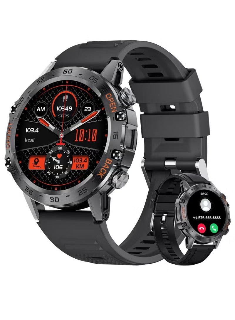 Joshberg ساعة ذكية عسكرية للرجال مع مكالمات بلوتوث، ساعة ذكية تكتيكية بشاشة تعمل باللمس لنظام أندرويد - Image 1