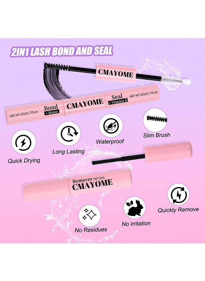 Ocean - Single Cluster False Lashes Set, 3D/4D/5D Multiple Sizes Eyelashes with Eye Black, Mascara Comb, Eyelash Glue and Tweezers, Dense Natural Look Eyelashes, Curl Extension Lashes Eyelashes Set - Image 1