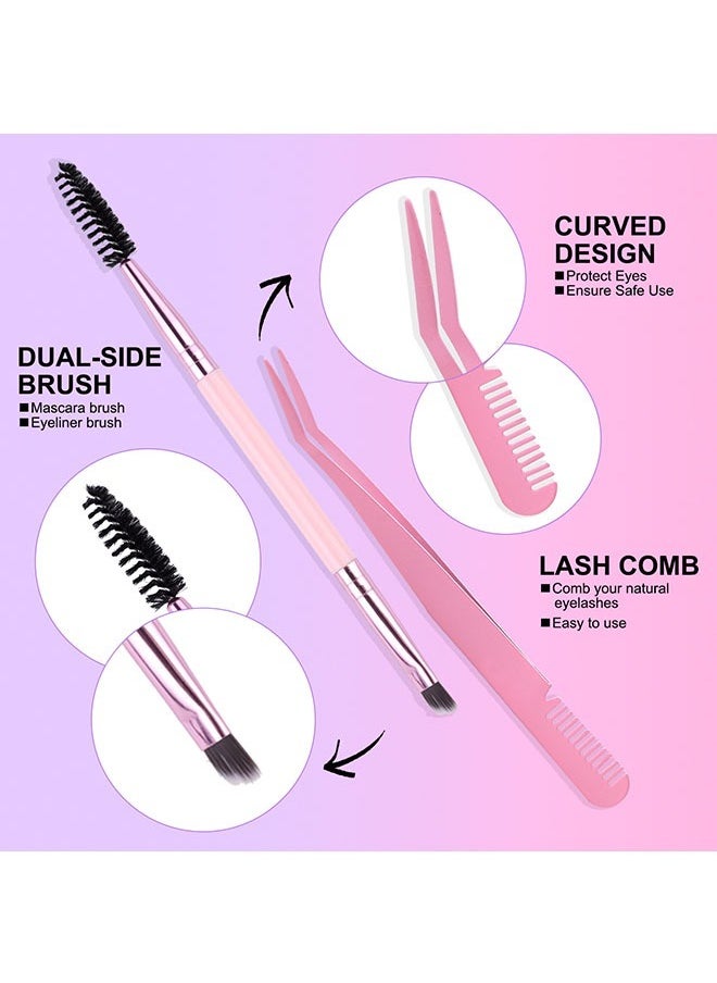 Ocean - Single Cluster False Lashes Set, 3D/4D/5D Multiple Sizes Eyelashes with Eye Black, Mascara Comb, Eyelash Glue and Tweezers, Dense Natural Look Eyelashes, Curl Extension Lashes Eyelashes Set - Image 1