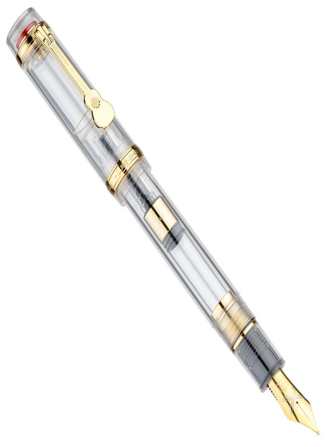 Lanxivi Jinhao Tiandao 1935 Fountain Pen Medium #8 Sword Nib, Demonstrator Clear Acrylic with Large Converter and Guitar Clip - Image 3