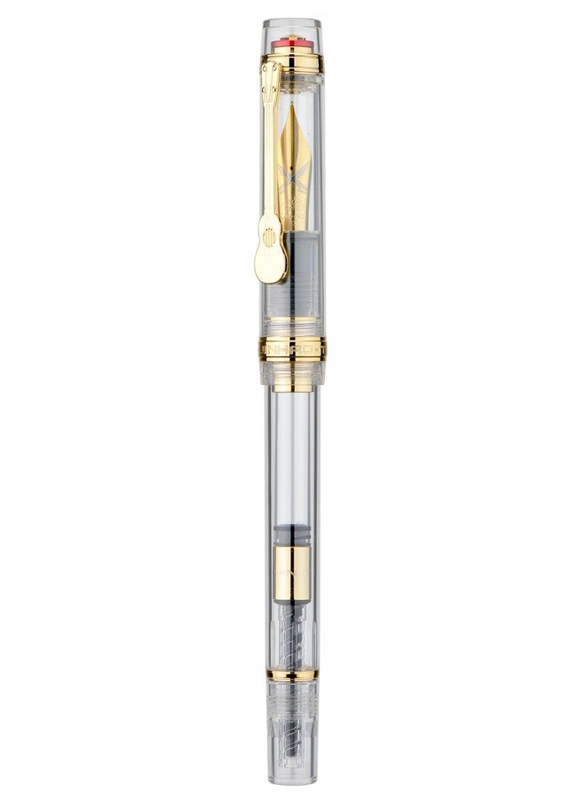 Lanxivi Jinhao Tiandao 1935 Fountain Pen Medium #8 Sword Nib, Demonstrator Clear Acrylic with Large Converter and Guitar Clip - Image 5