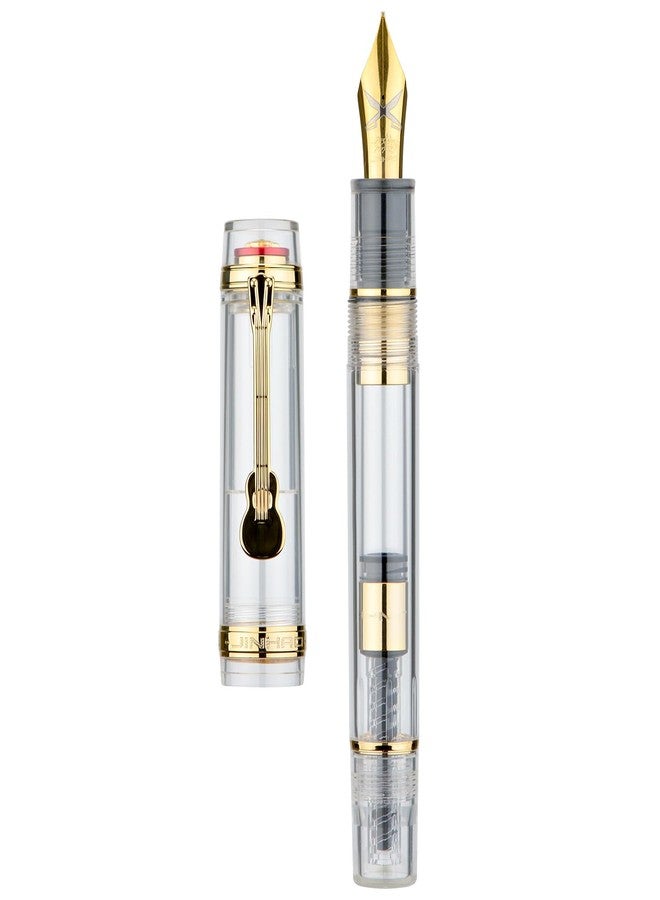 Lanxivi Jinhao Tiandao 1935 Fountain Pen Medium #8 Sword Nib, Demonstrator Clear Acrylic with Large Converter and Guitar Clip - Image 1