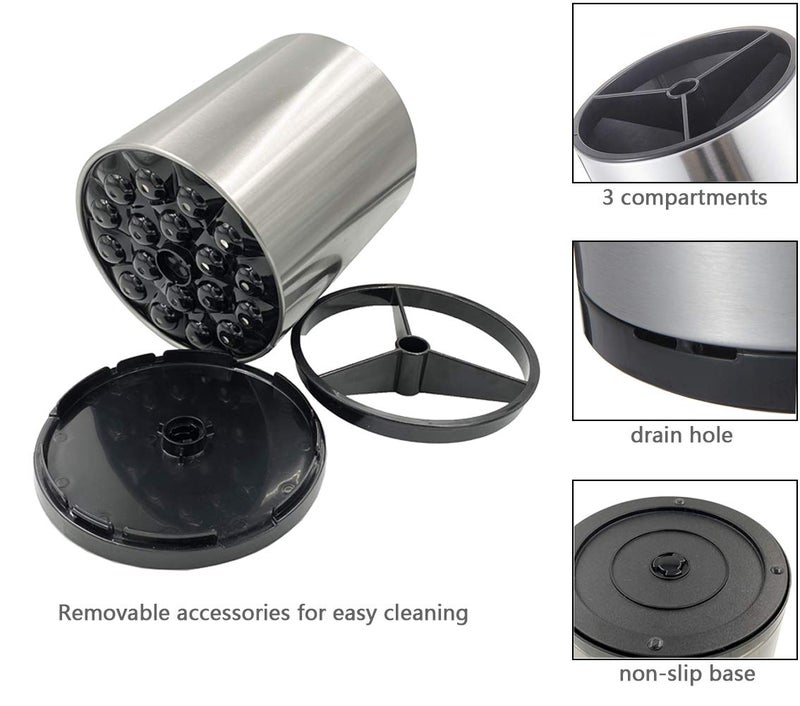 Wskc Stainless Steel Rotating Utensil Holder  6.2L X 6.2W X 8H - Image 4