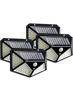 ELTRAZONE 4-Pack LED Solar Wall Lights with PIR Motion Sensor - Waterproof Outdoor Garden Lamp, 114 LED, Wide Angle Sunlight  - Image 1