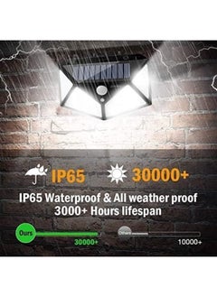 ELTRAZONE 4-Pack LED Solar Wall Lights with PIR Motion Sensor - Waterproof Outdoor Garden Lamp, 114 LED, Wide Angle Sunlight  - Image 2