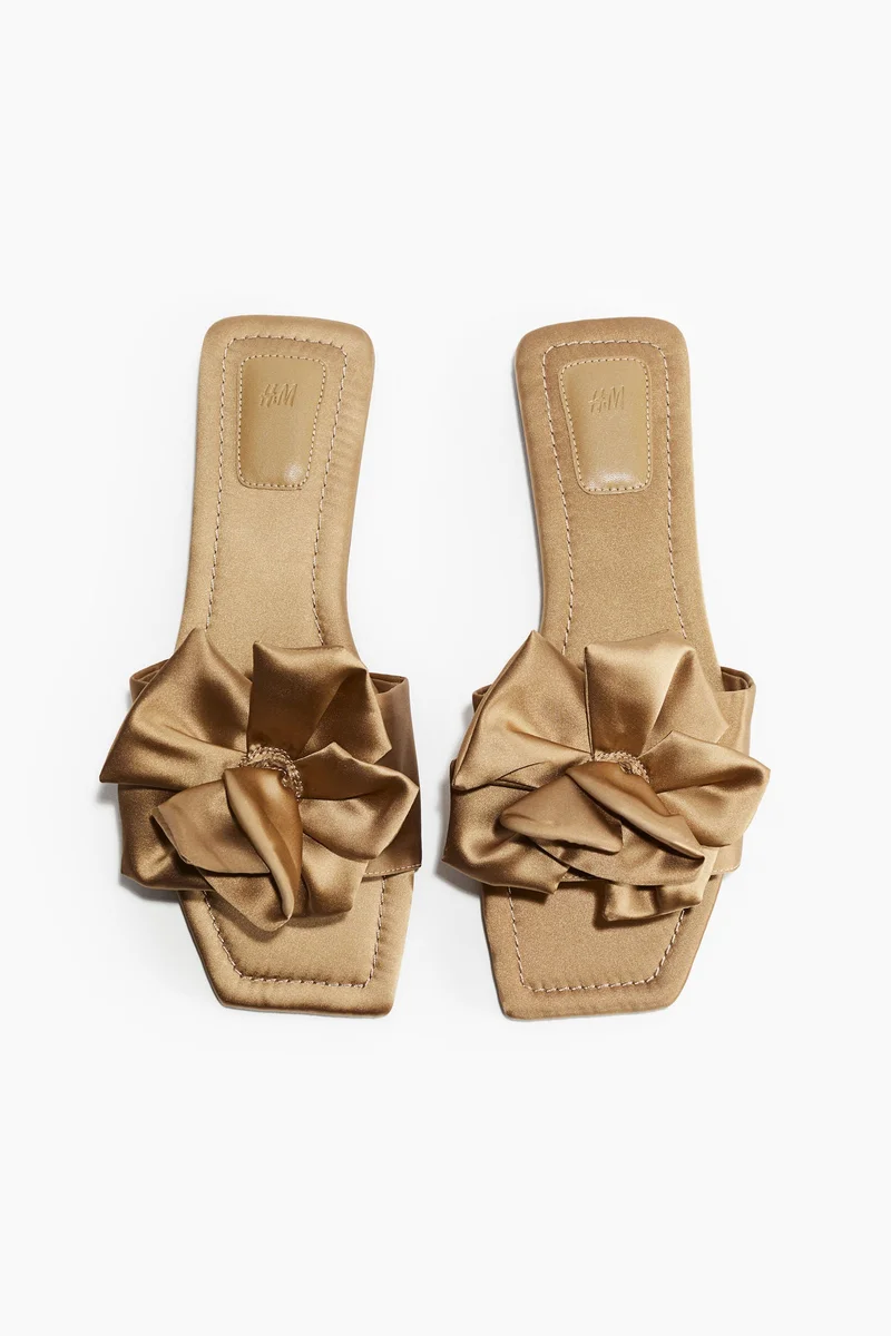 H&M Appliquéd satin sandals