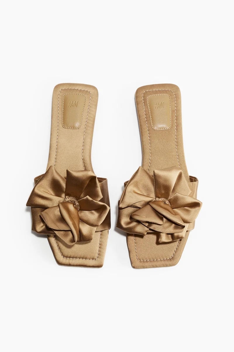 H&M Appliquéd satin sandals