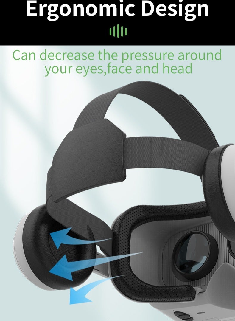 VR SHINECON HD 3D VR Glasses Virtual Reality Headset for VR Games and 3D Movies, VR Goggles for Smartphones(black) - Image 2