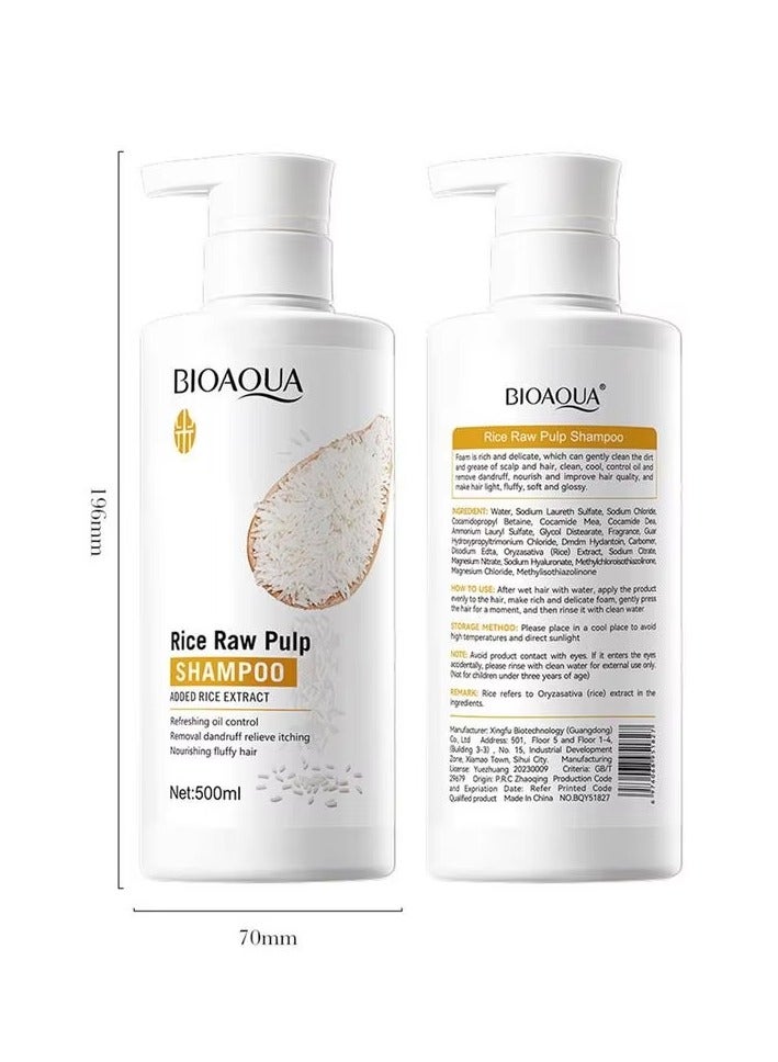 Bioaqua Rice Shampoo Oil Control Cleansing Shampoo 500ML - Image 3