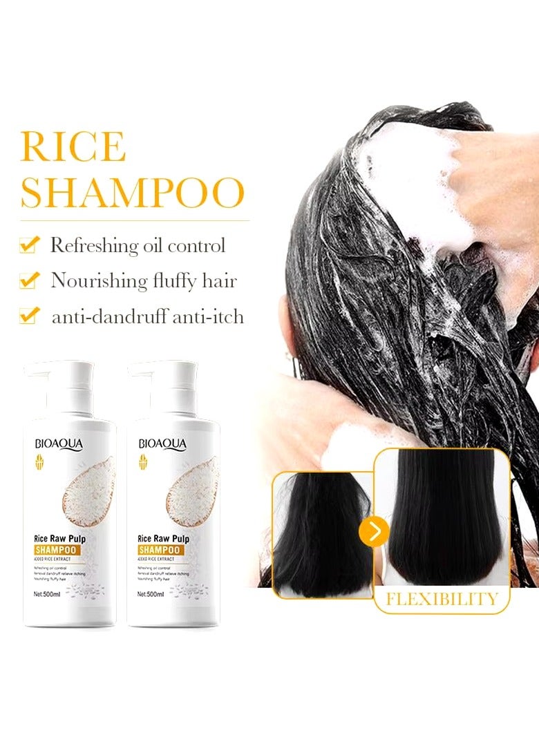 Bioaqua Rice Shampoo Oil Control Cleansing Shampoo 500ML - Image 4