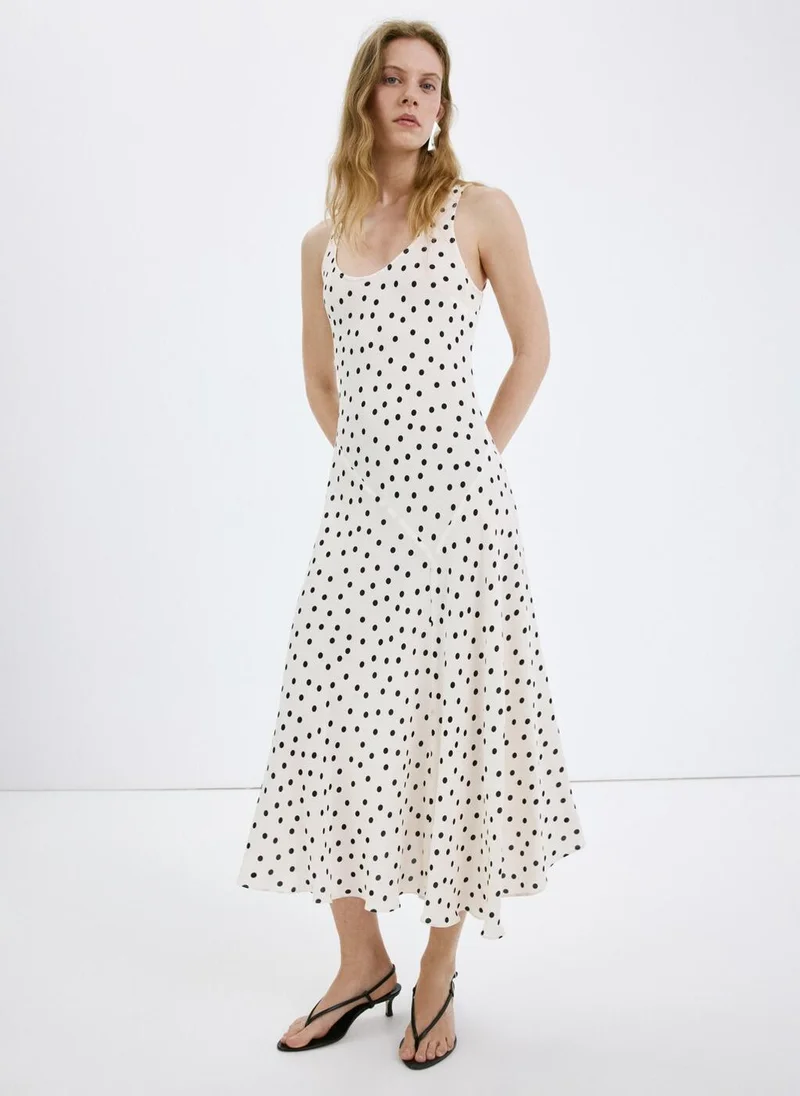 مانجو Polka Dot Midi Dress